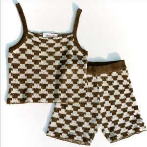 Lisa Says Gah Lucinda Set in vintage mocha print size XS/S